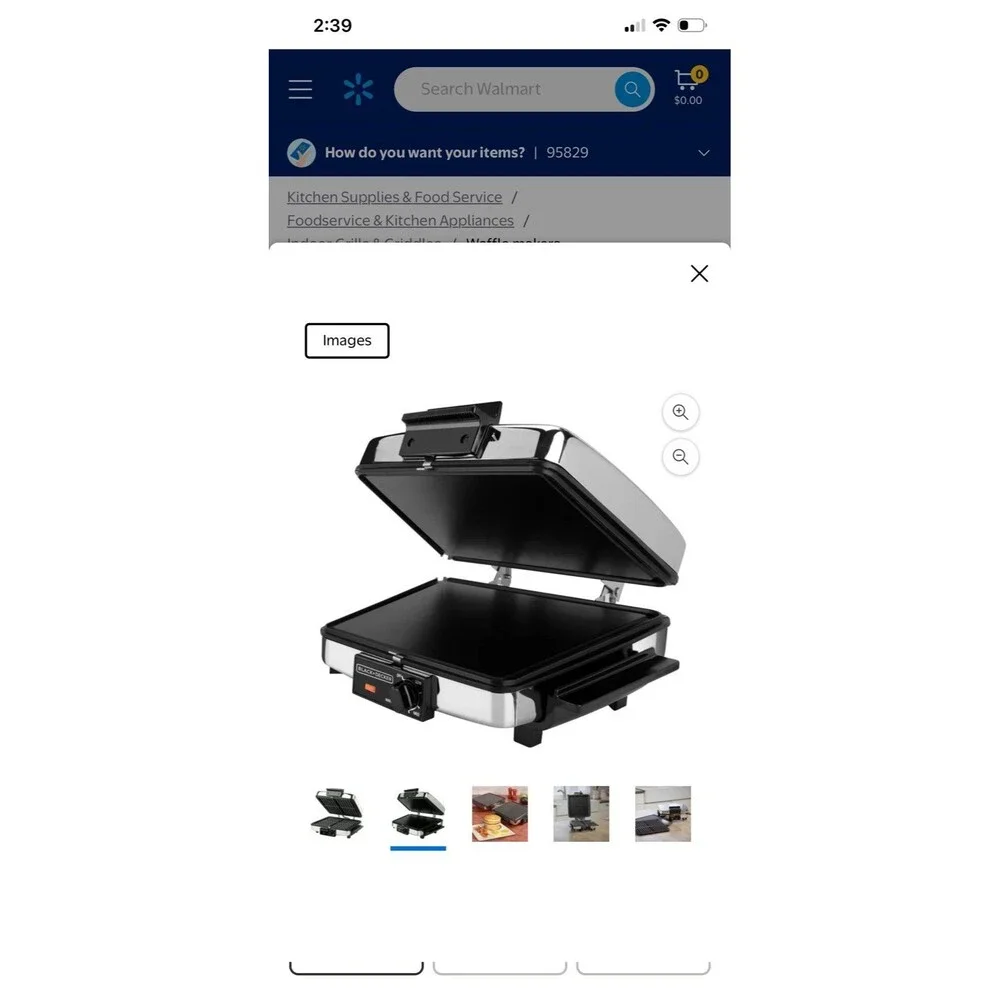 Black and Decker waffle maker grill griddle reversible cooking plates NWT G48TD